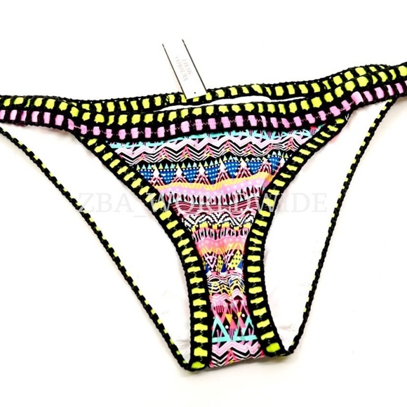 Victoria's Secret Multi Zig Zag Foil Crochet Cheeky Swim Bottom - Picture 2 of 2